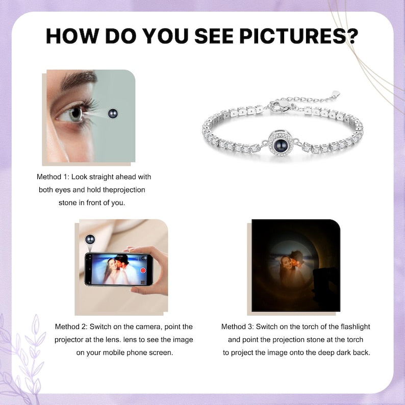 Crystal Tennis Photo Bracelet