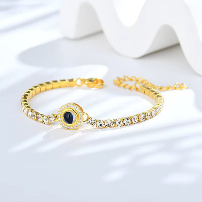 Crystal Tennis Photo Bracelet