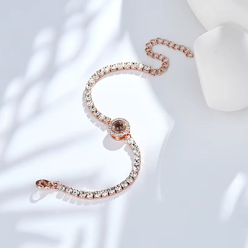 Crystal Tennis Photo Bracelet
