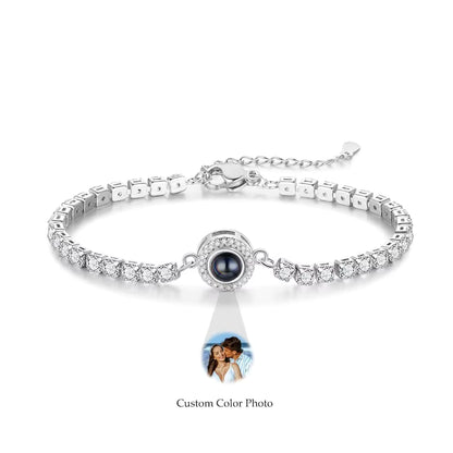 Crystal Tennis Photo Bracelet