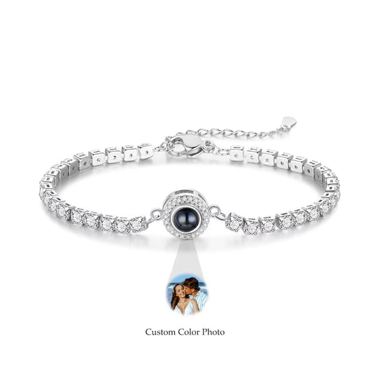Crystal Tennis Photo Bracelet