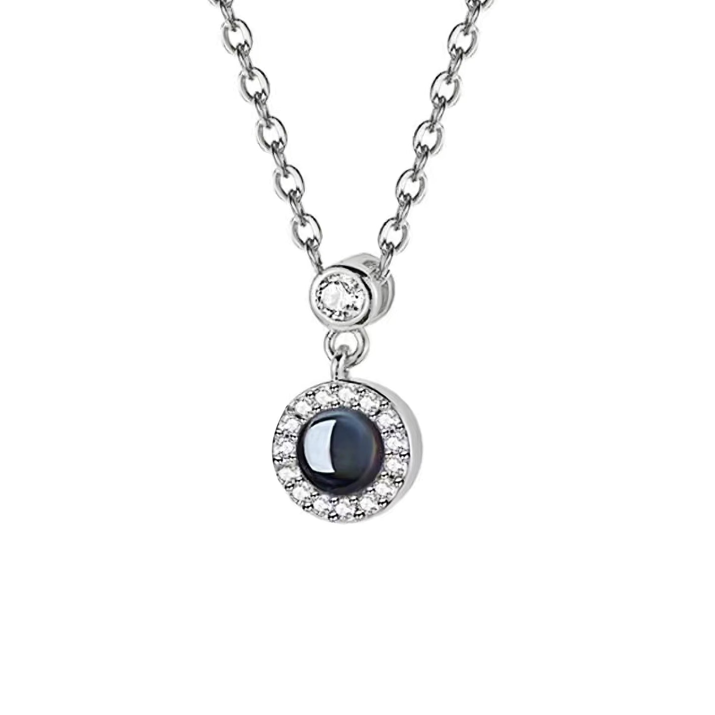 Crystal Circle Photo Necklace