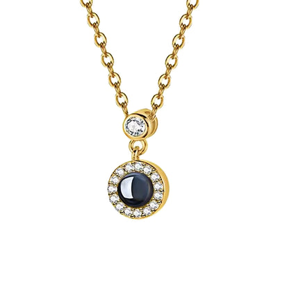 Crystal Circle Photo Necklace