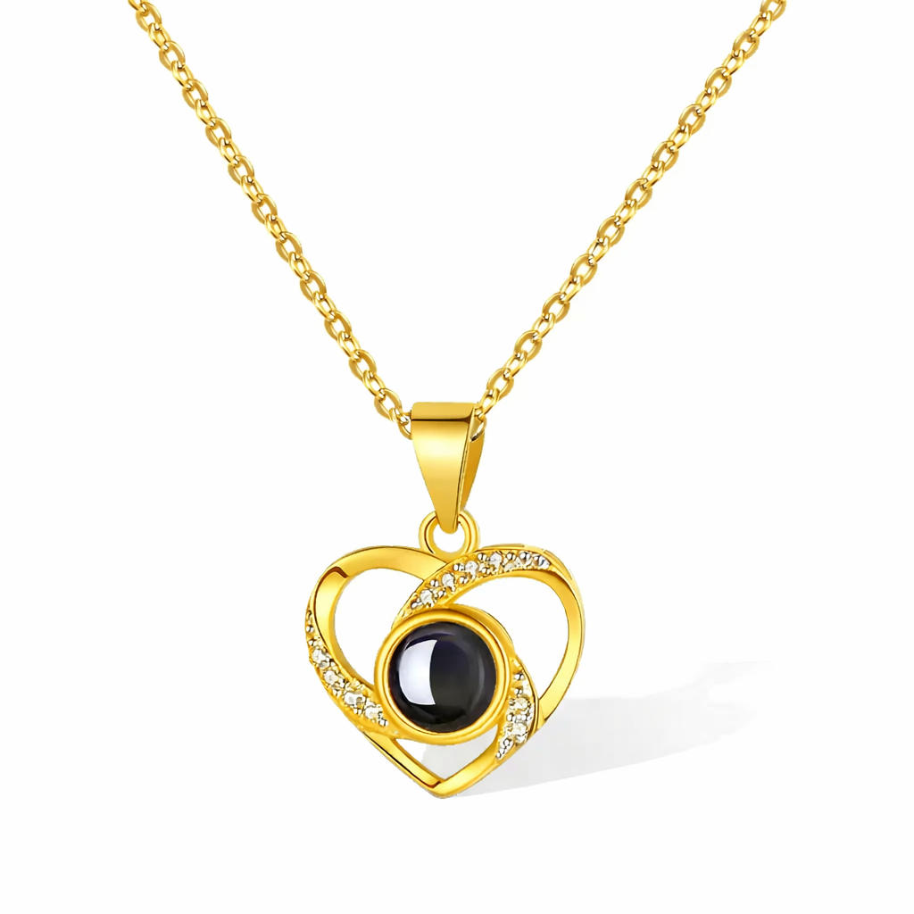 Crystal Heart Photo Necklace