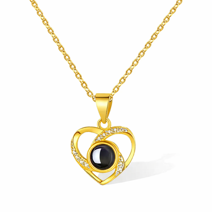 Crystal Heart Photo Necklace