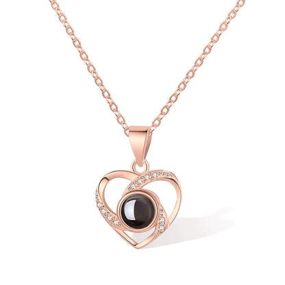 Crystal Heart Photo Necklace