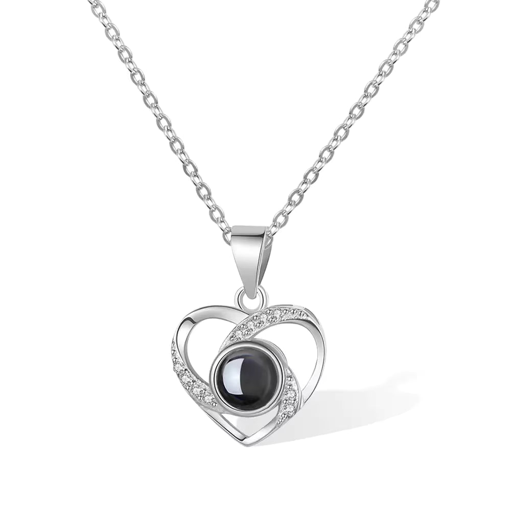 Crystal Heart Photo Necklace