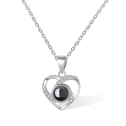 Crystal Heart Photo Necklace