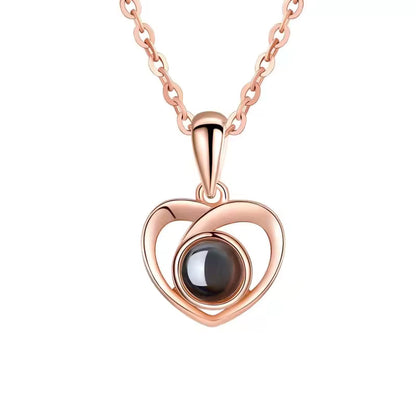 Crossed Heart Photo Necklace