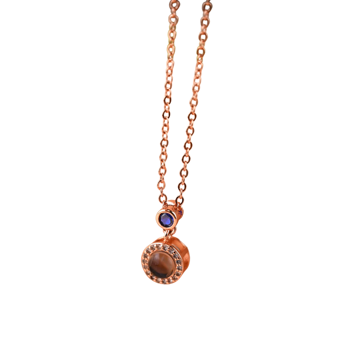 Crystal Circle Photo Necklace