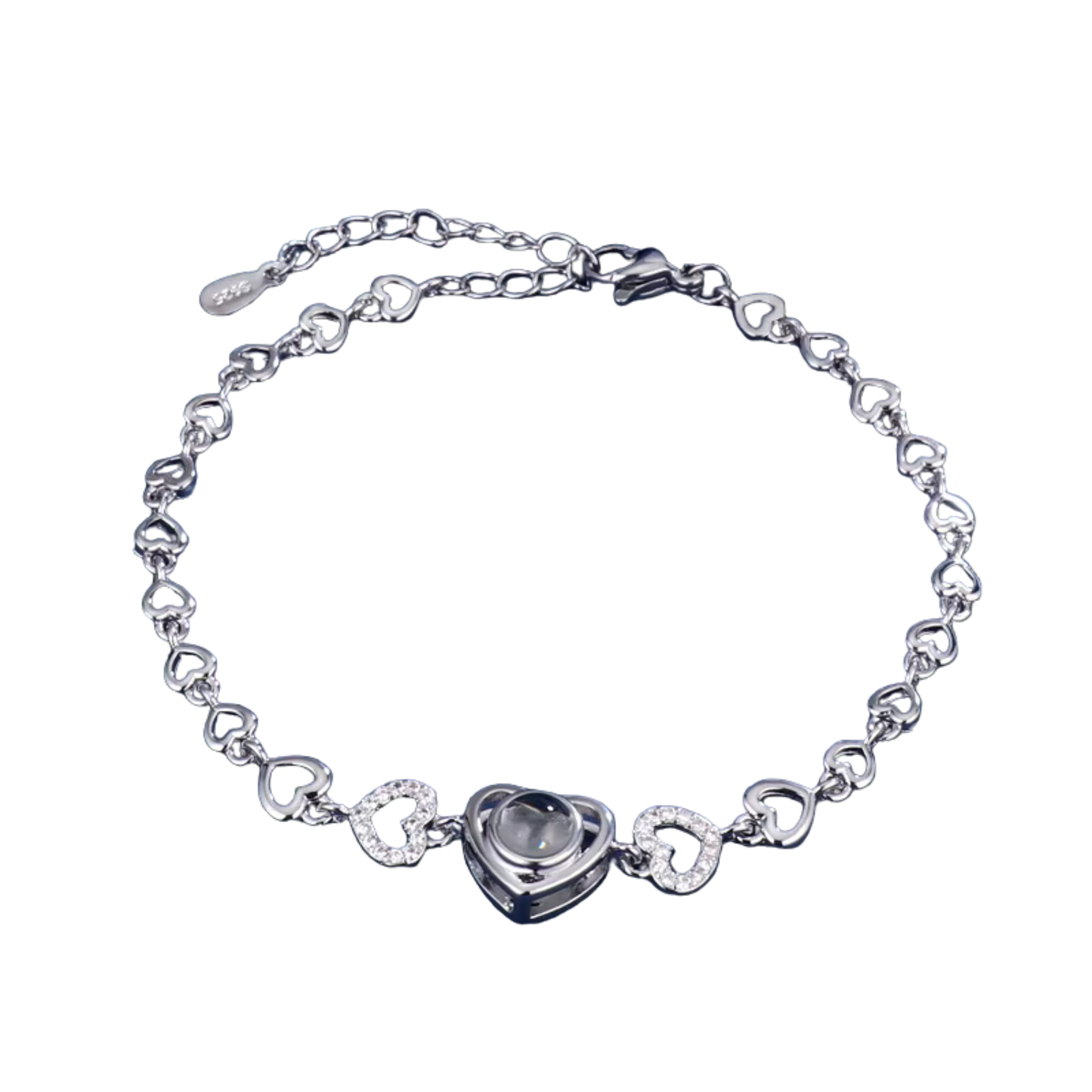 Crystal Heart Photo Bracelet