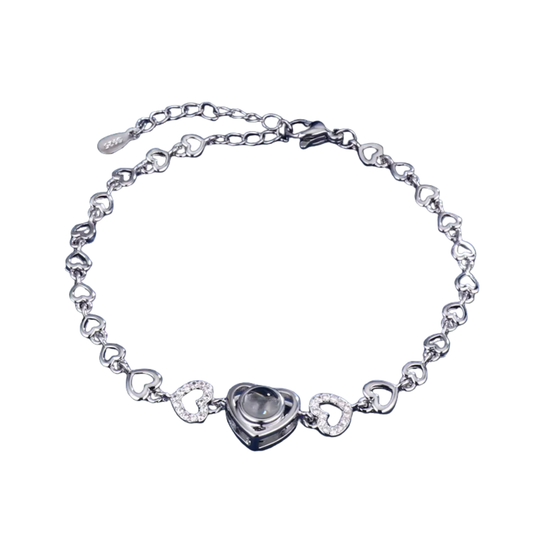 Crystal Heart Photo Bracelet